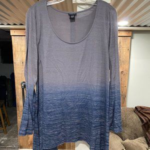 Torrid Sharkbite Blue Gray Ombre Long Sleeve Sz 1